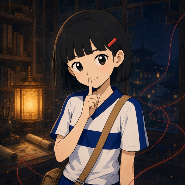 紅線女孩比出噓聲手勢